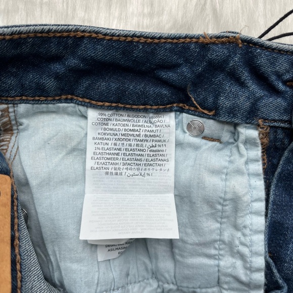 🆕 Mango Women's Vicky Blue Denim Shorts Size 2 Distressed Cuffed Hem - Picture 10 of 12